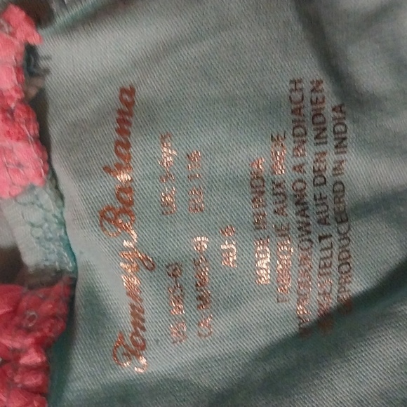 Girls Tommy Bahama blue tank top with pink flower size M (5/6) - Picture 3 of 3